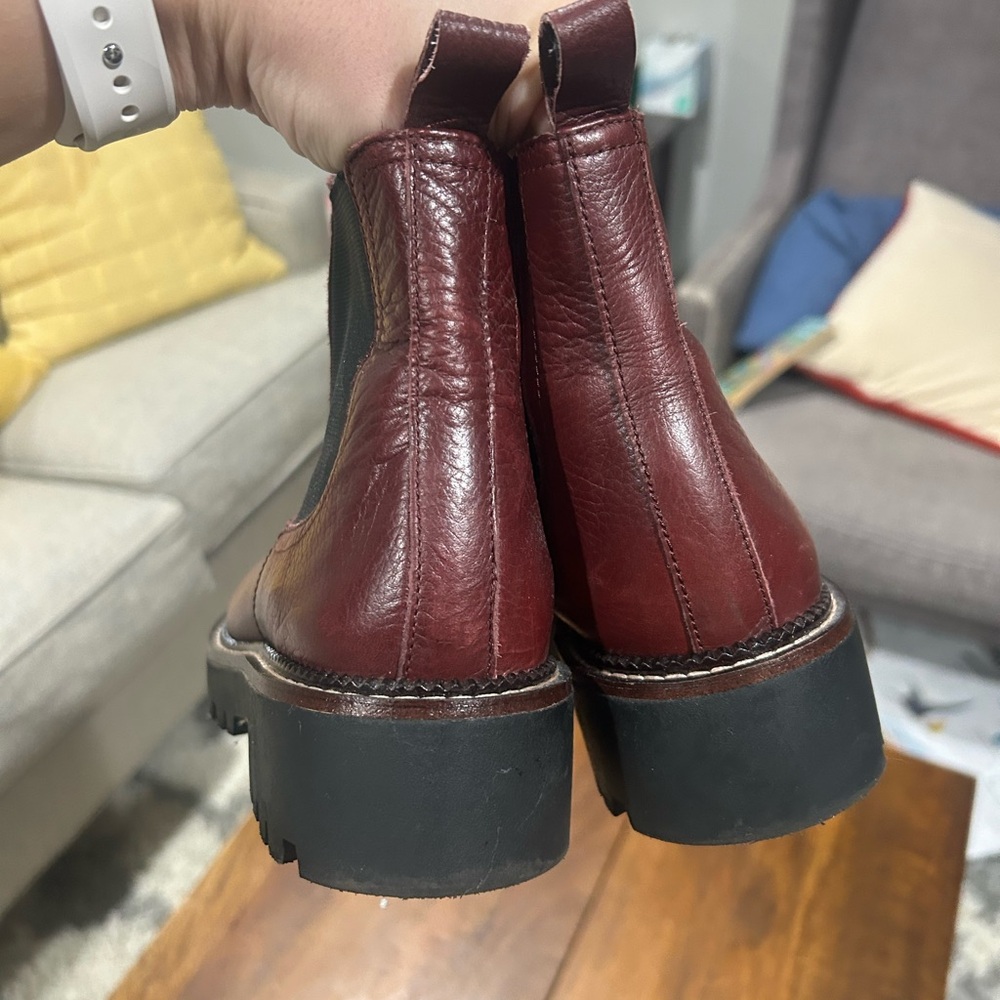 Calson Burgundy Leather Chelsea Boots - Picture 6 of 8